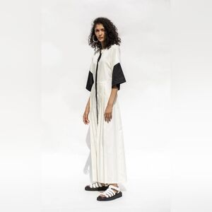 Elegant Black and White Maxi Dress